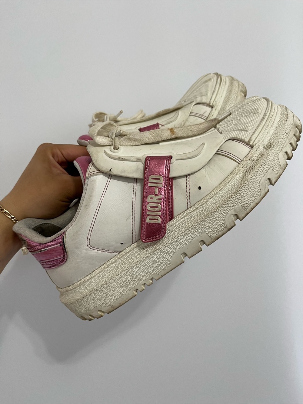 Christian Dior-ID Pink Metallic White Sneakers Women’s EU 38